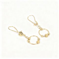 Sallantılı Dorika Halka Altın Küpe