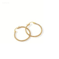 Burgulu Altın Halka Küpe