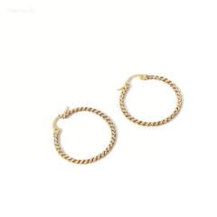 Burgulu Altın Halka Küpe