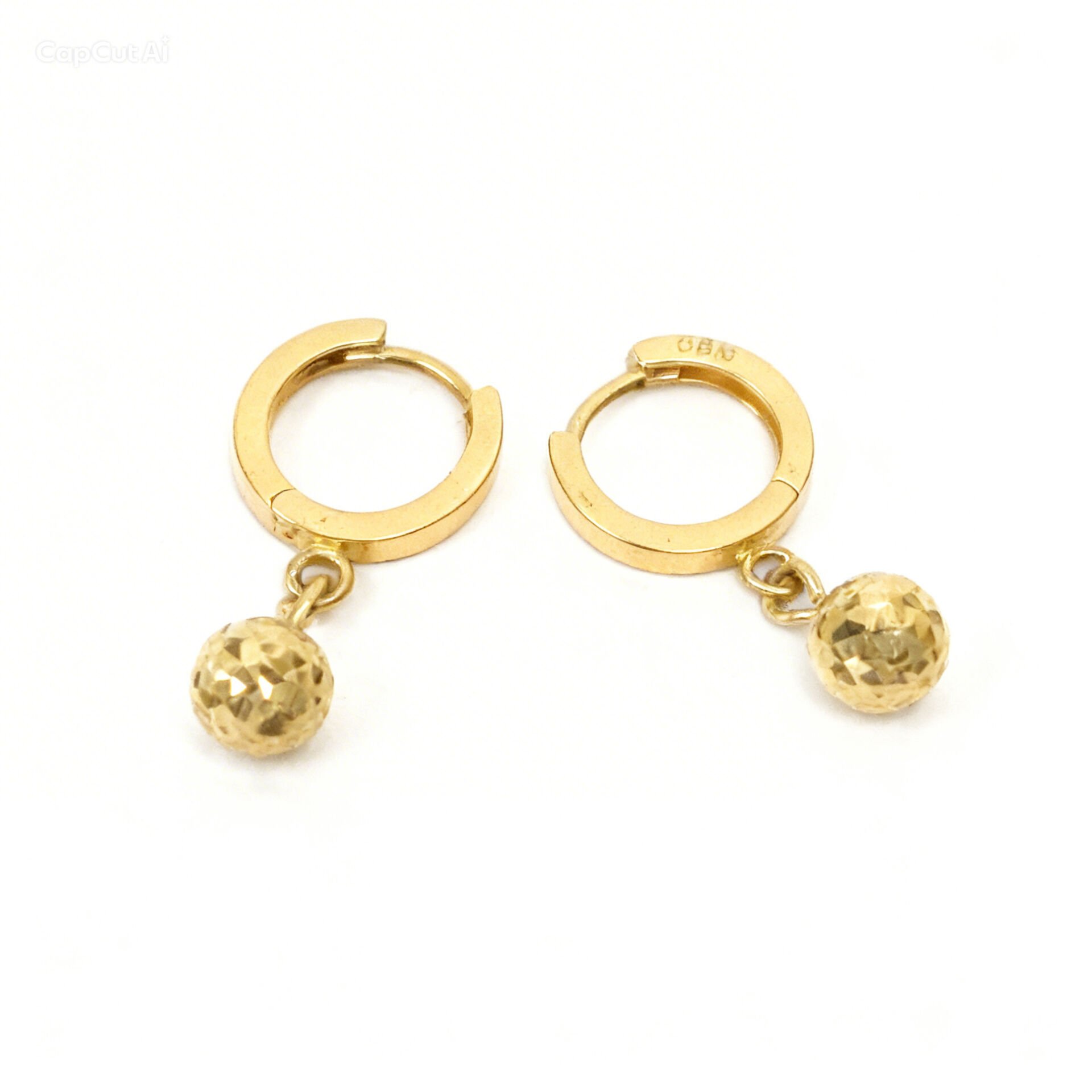 Altın Dangle Ball Küpe