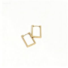 Altın Dikdörtgen Küpe