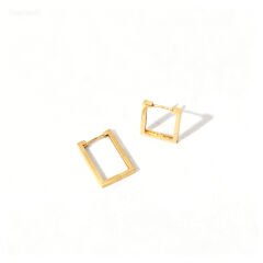 Altın Dikdörtgen Küpe