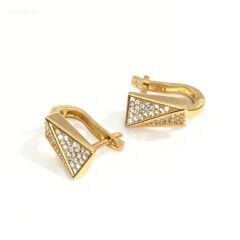 Köşeli Üçgen Altın Küpe