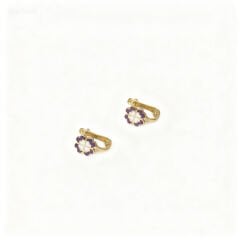 Renkli Yonca Altın Çocuk Küpe