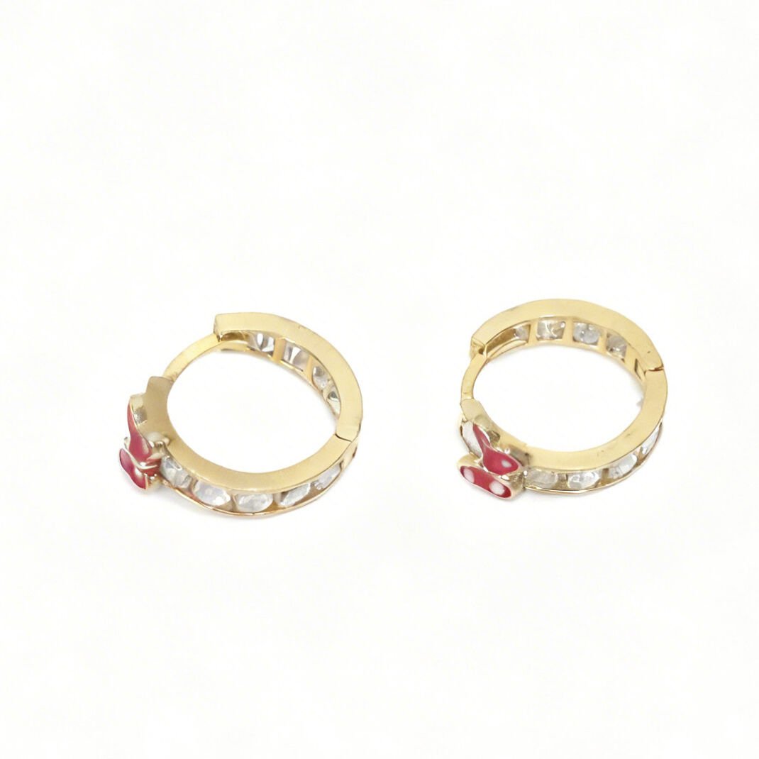 Altın Taşlı Kalpli Çocuk Küpe