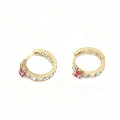 Altın Taşlı Kalpli Çocuk Küpe