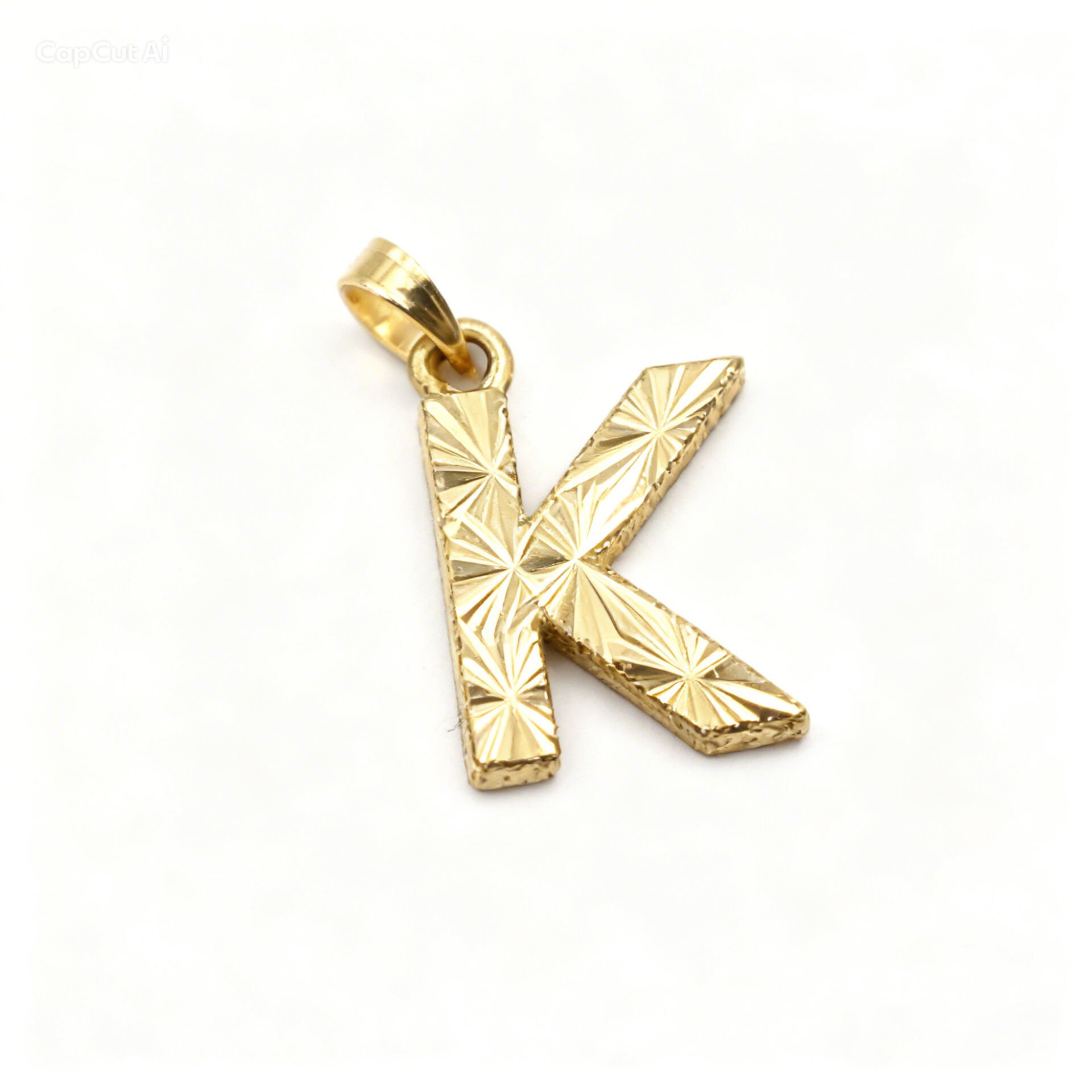 14 Ayar Altın K Harf Altın Kolye Ucu