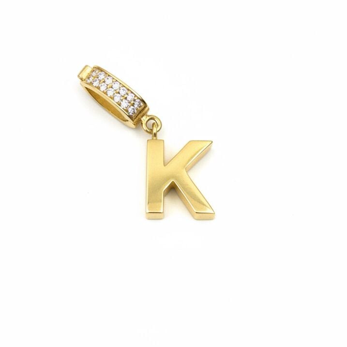 14 Ayar K harfi kolye ucu