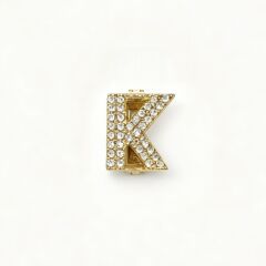 14 Ayar Taşlı K harfi kolye ucu