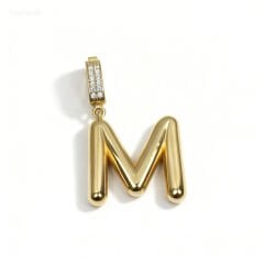 14 Ayar M harfi kolye ucu