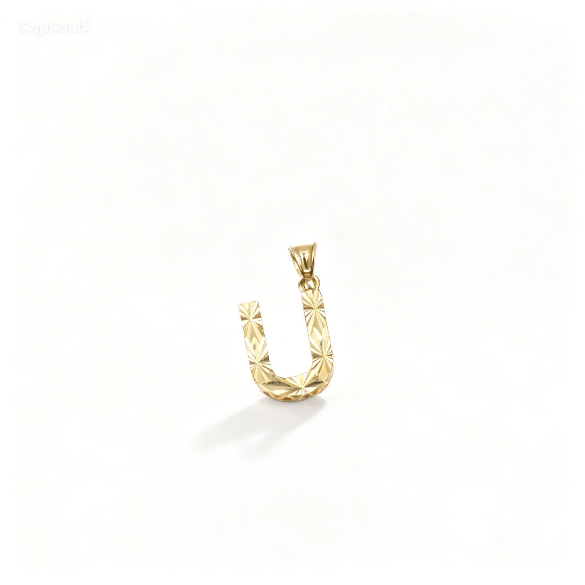 14 Ayar U harfi kolye ucu