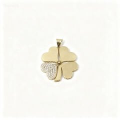 14 Ayar Altın Yonca Kolye Ucu