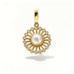 14 Ayar Altın Zirkon Taşlı Güneş Kolye ucu