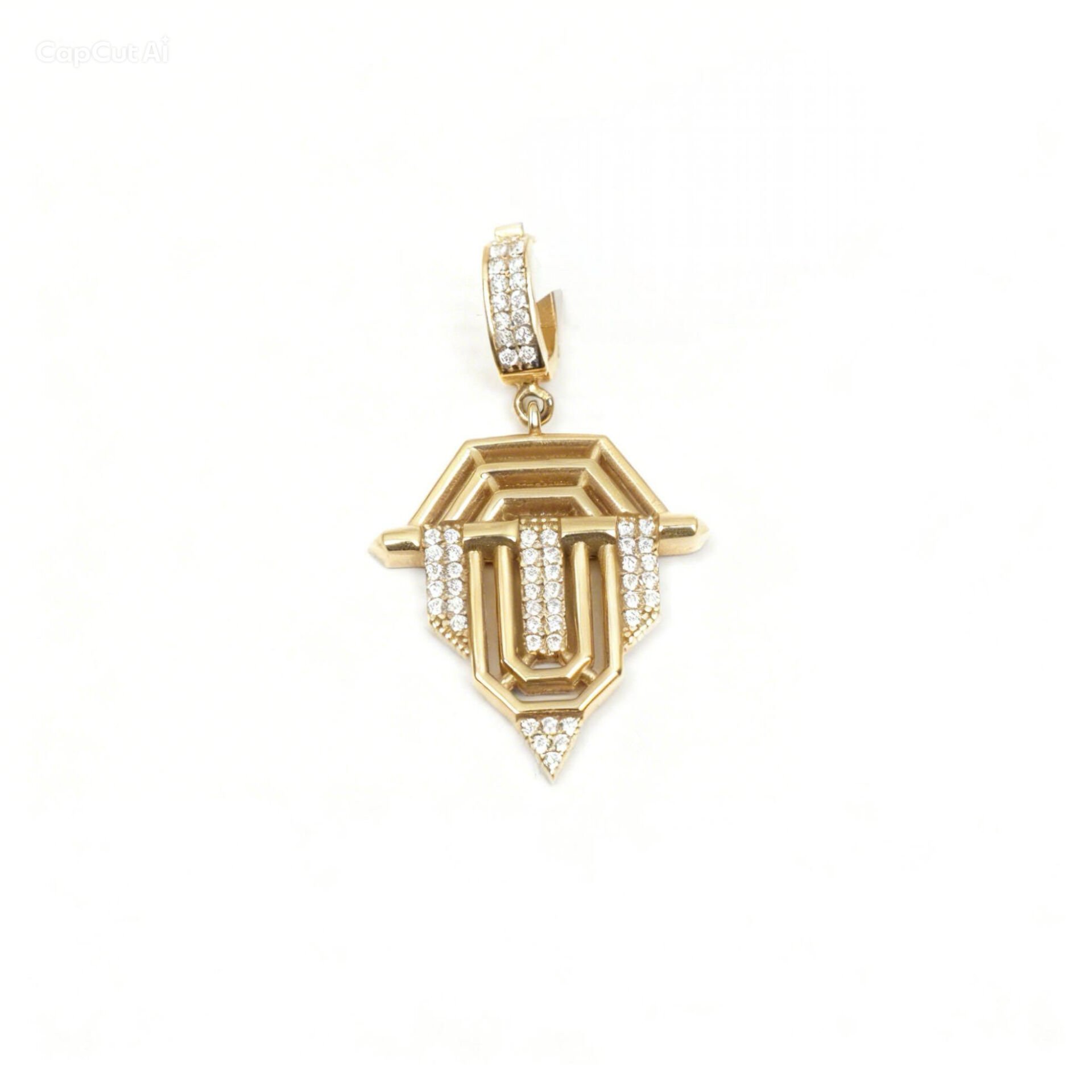 14 Ayar Geometrik Altın Kolye Ucu