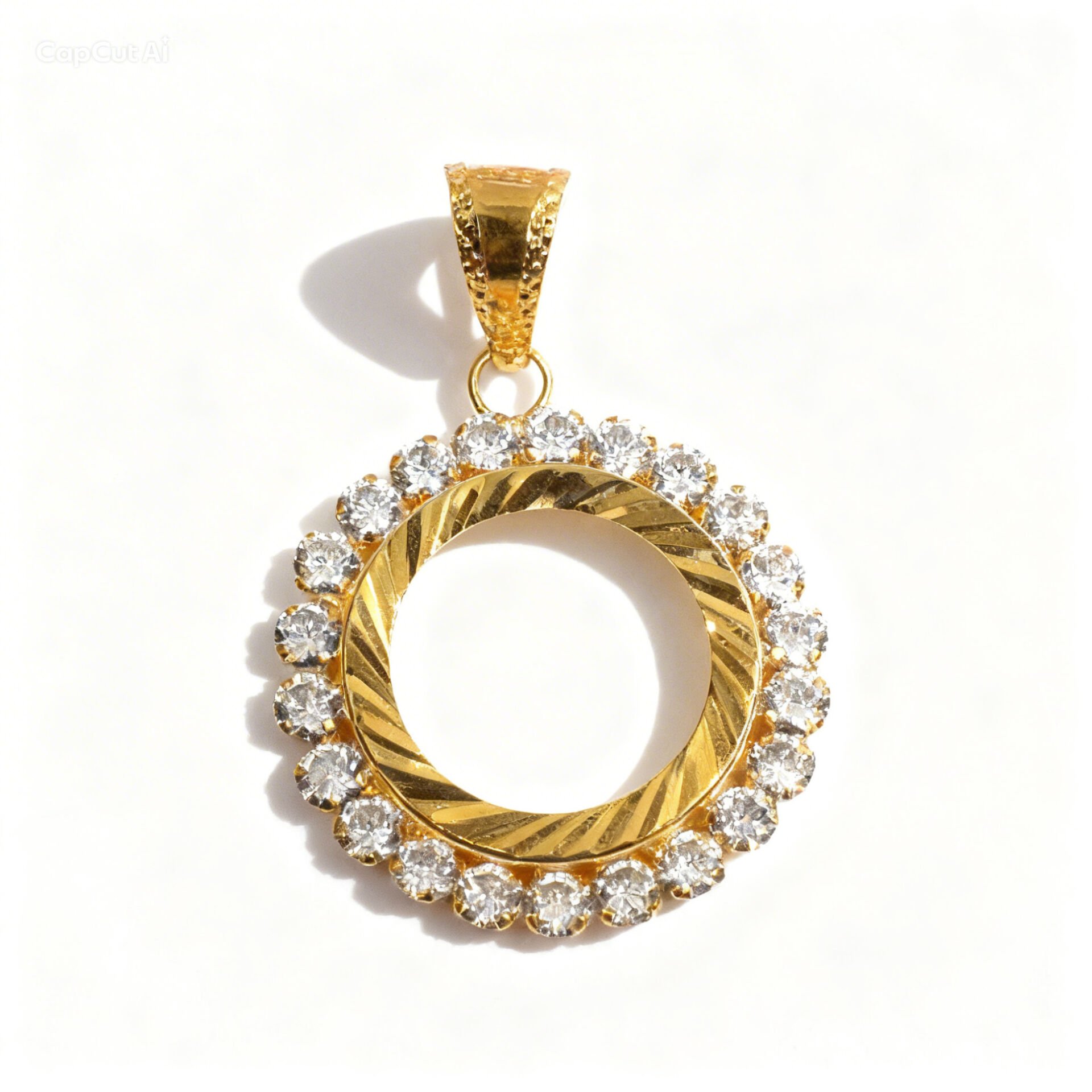 14 Ayar Çeyrek Altın Çerçeveli kolye ucu